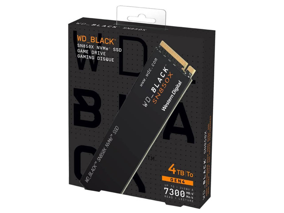 WD Black SN850X 4TB NVMe M.2 2280 PCIe 4.0 Solid State Drive (SSD) - WDS400T2X0E
