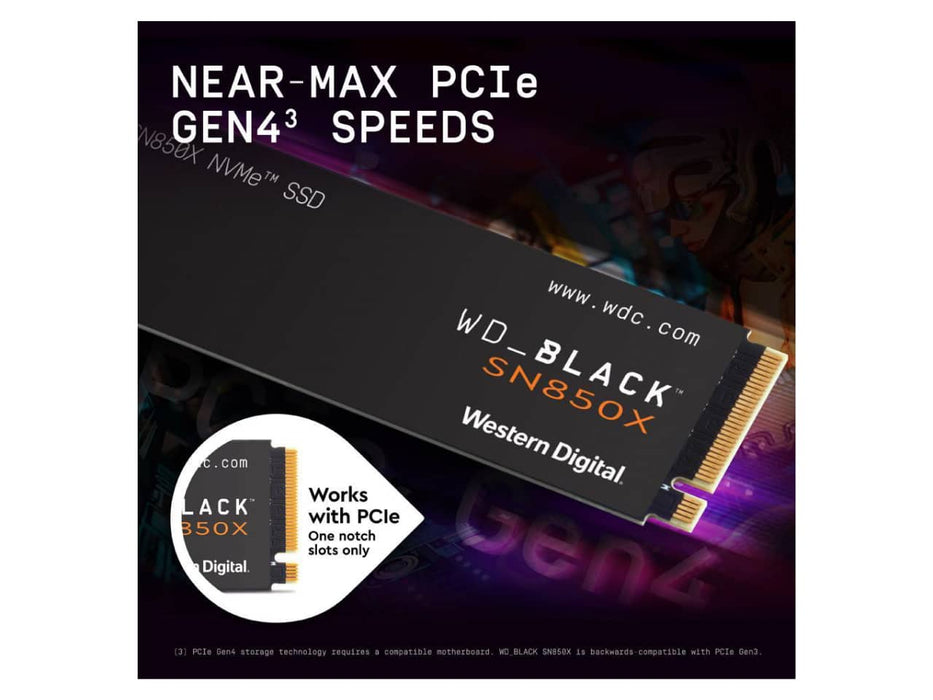 WD Black SN850X 4TB NVMe M.2 2280 PCIe 4.0 Solid State Drive (SSD) - WDS400T2X0E