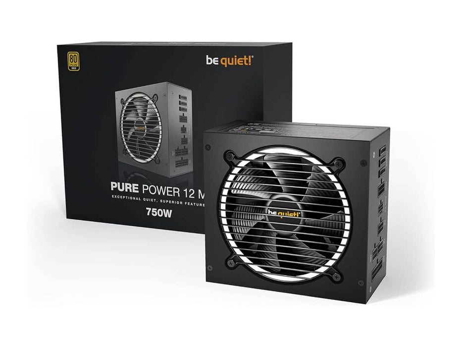 be quiet! Pure Power 12 M 750W Power Supply (750W, 80 Plus Gold, Fully Modular, ATX 3.1) - BN504