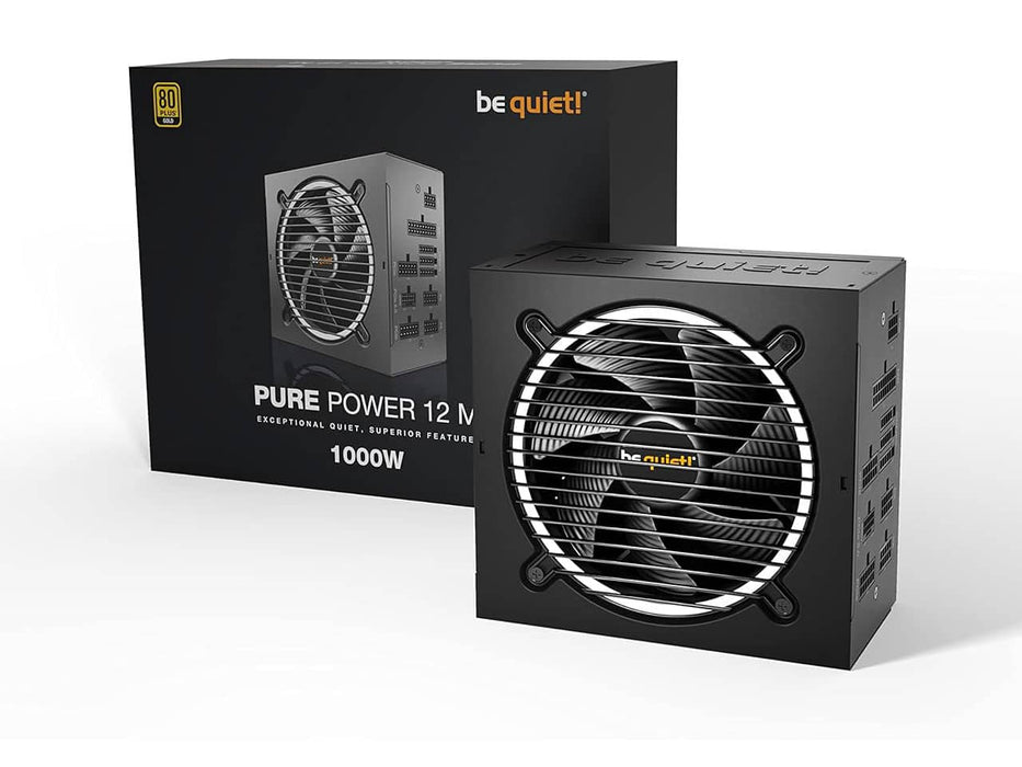 be quiet! Pure Power 12 M 1000W Power Supply (1000W, 80 Plus Gold, Fully Modular, ATX 3.1) - BN506