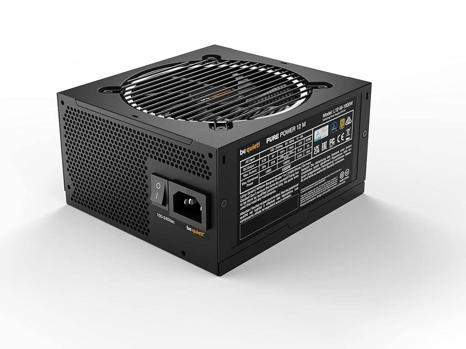 be quiet! Pure Power 12 M 1000W Power Supply (1000W, 80 Plus Gold, Fully Modular, ATX 3.1) - BN506