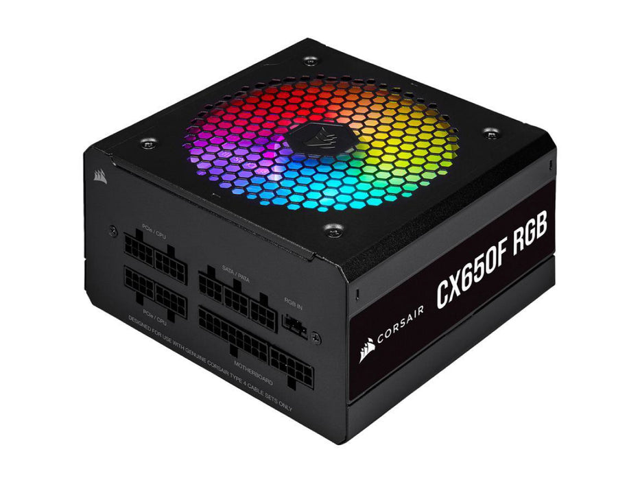 CORSAIR CX650F RGB (650W, OR, ENTIÈREMENT MODULAIRE)