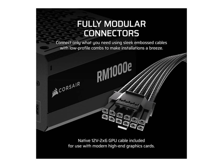 Corsair RM1000e Power Supply (1000W, 80 Plus Gold, Fully Modular) - CP-9020297-NA