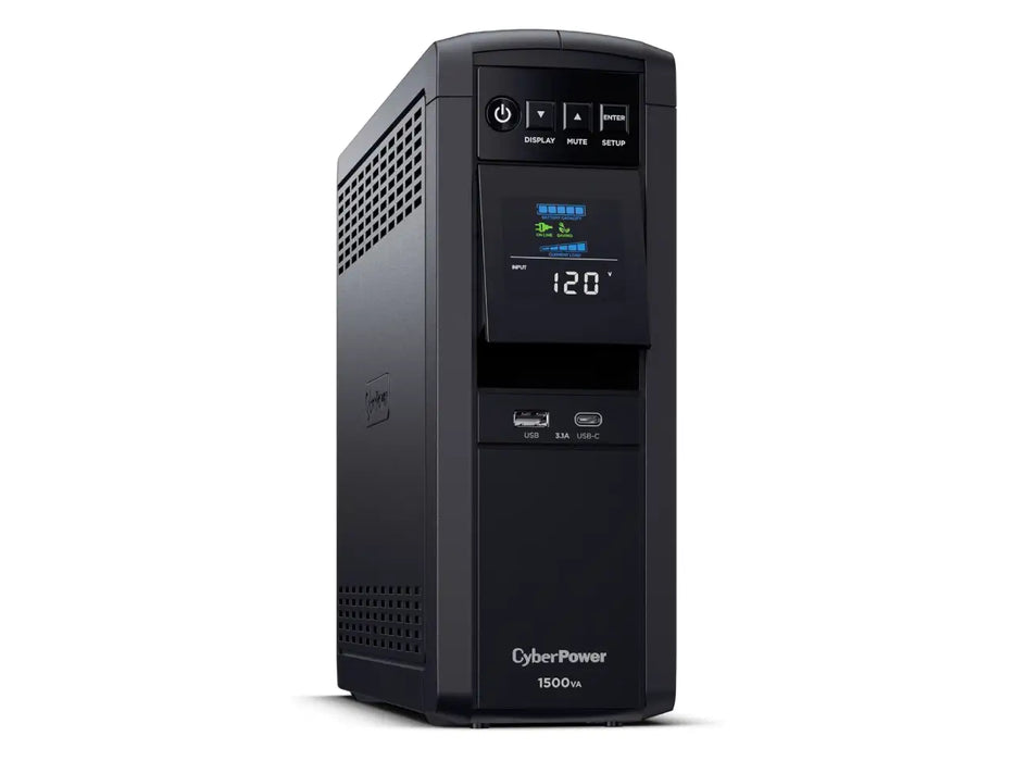 CyberPower PFC Sinewave UPS System, 1500VA/1000W, 12 Outlets, Mini Tower, Black (CP1500PFCLCD)