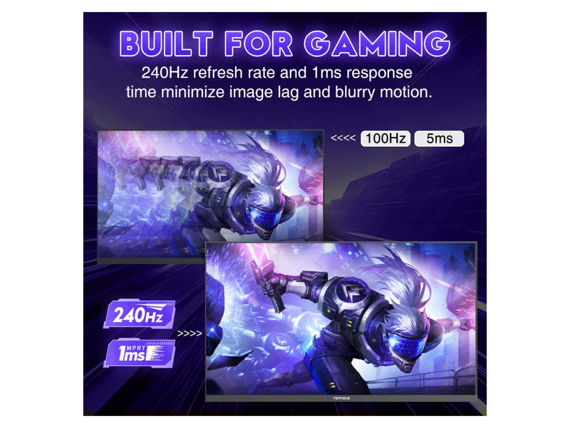 Viewedge CS2424FLA-P 24" FHD 1920x1080 Gaming Monitor, 240 Hz, FHD 1080p, 1 ms