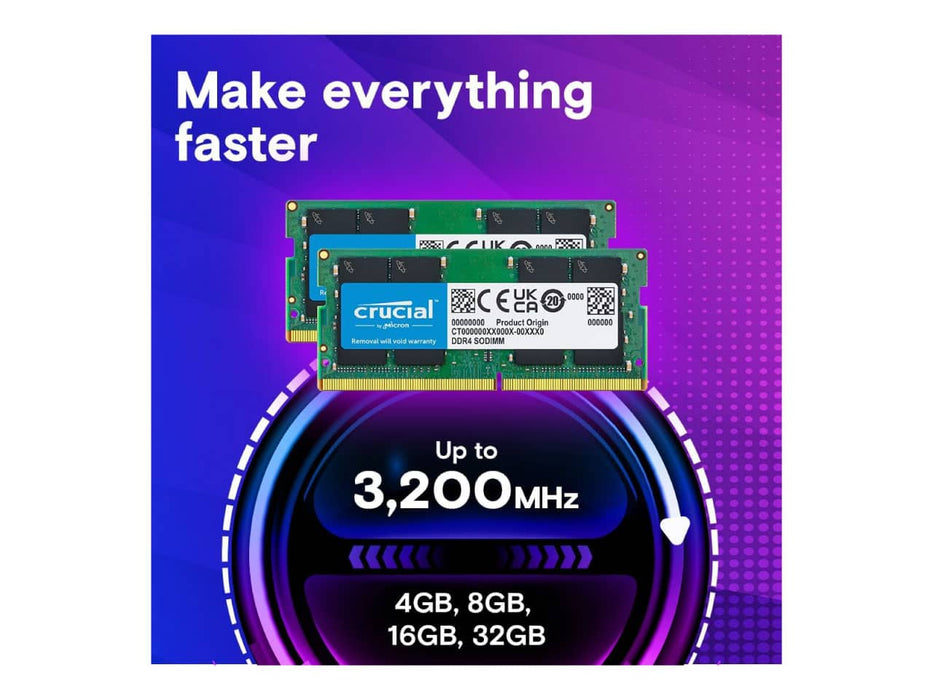 Crucial 8GB (1x8GB) DDR4-3200 Laptop Memory (CT8G4SFRA32A)