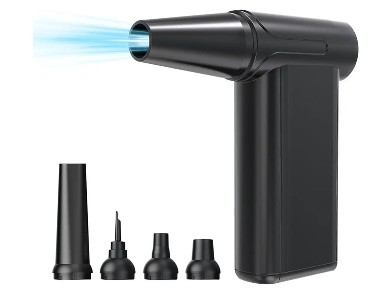 GekoGear Cyclone F1 Cordless 2-Way Air Blower, 110,000 RPM Brushless Motor, 8 Speed, Rechargeable USB-C, 5 Nozzles, LED Display