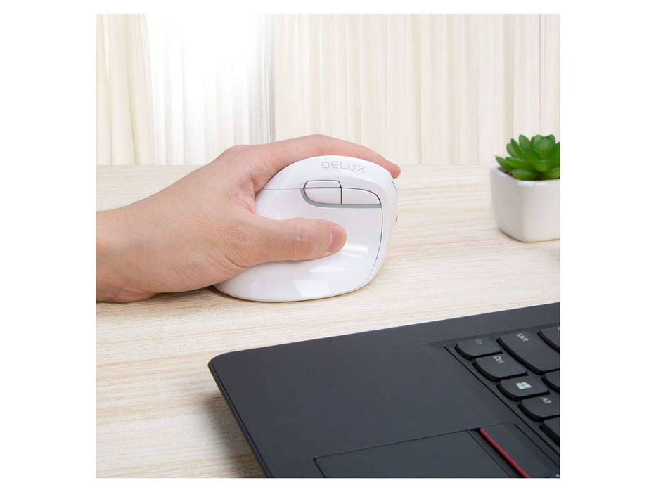 Delux Left-Handed Vertical Ergonomic Wireless Mouse