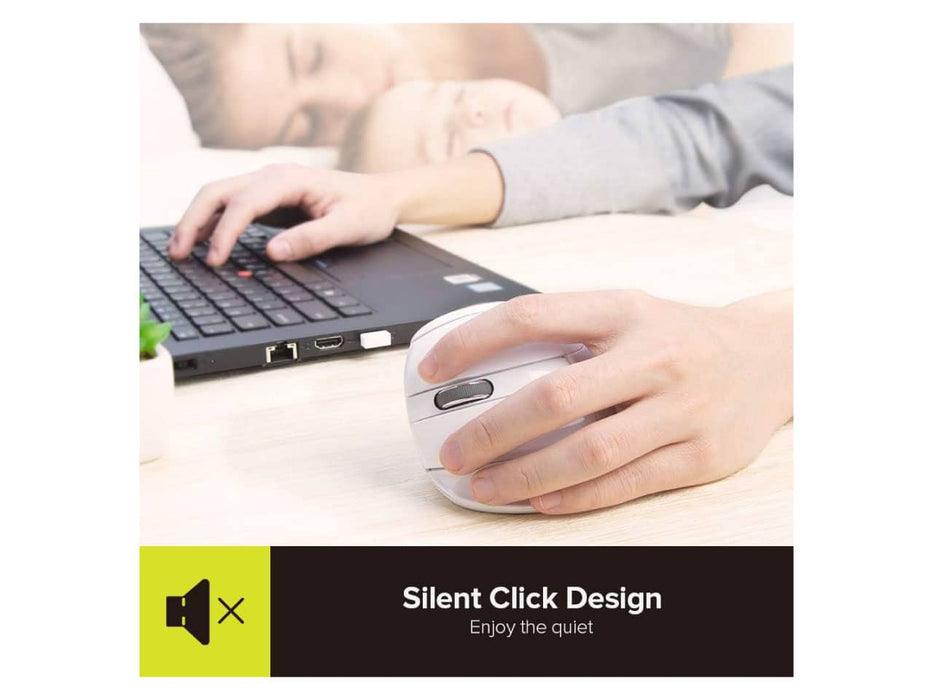 Delux Left-Handed Vertical Ergonomic Wireless Mouse