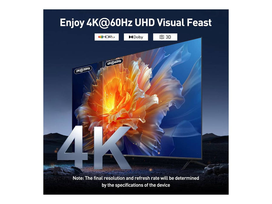 Benfei DisplayPort to HDMI Cable, 6FT, Nylon Braided, 4K@60Hz, Uni-Directional Only