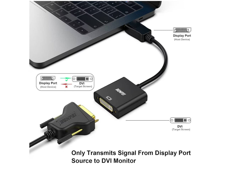 BENFEI DisplayPort to DVI Adapter Cable (DVI-D Single Link, Male to Female)