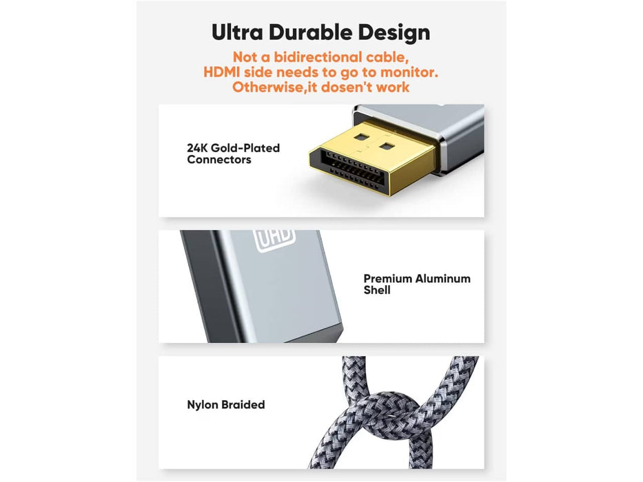 DisplayPort to HDMI Cable (6ft, Uni-directional)