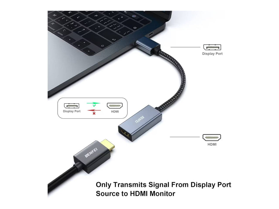 BENFEI 4K DisplayPort to HDMI Adapter Cable (Uni-directional)