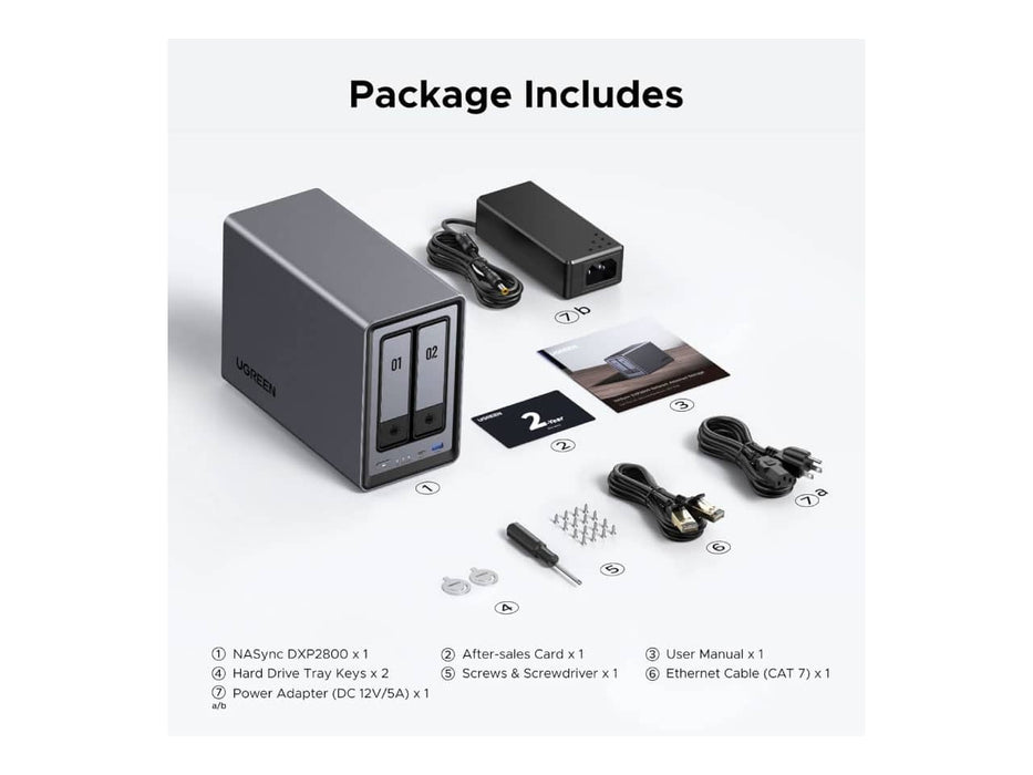 UGreen NASync DXP2800 2-Bay Desktop NAS (DXP2800)