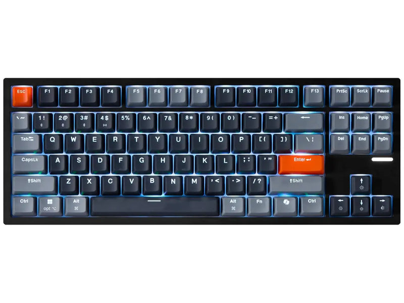 Adesso EasyTouch 1100 Compact Mechanical RGB Keyboard, Wired / Wireless / Bluetooth, QMK/VIA, Hot-Swappable, Gasket Mount, Red Switches