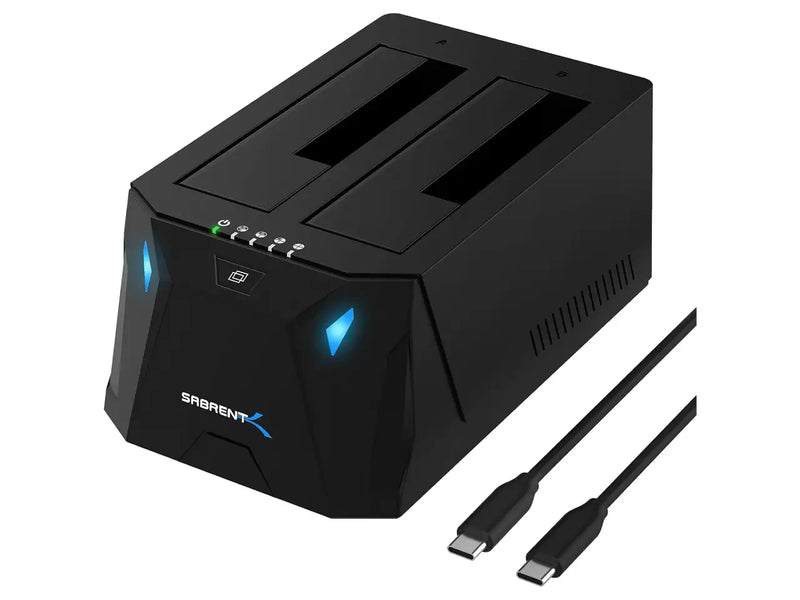 Sabrent 2-Bay USB-C Docking Station, 2.5" / 3.5" SATA