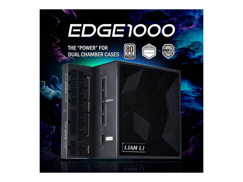 Lian Li Edge Series 1000W Power Supply (1000W, 80 Plus Platinum, ATX 3.1, Fully Modular, Black)