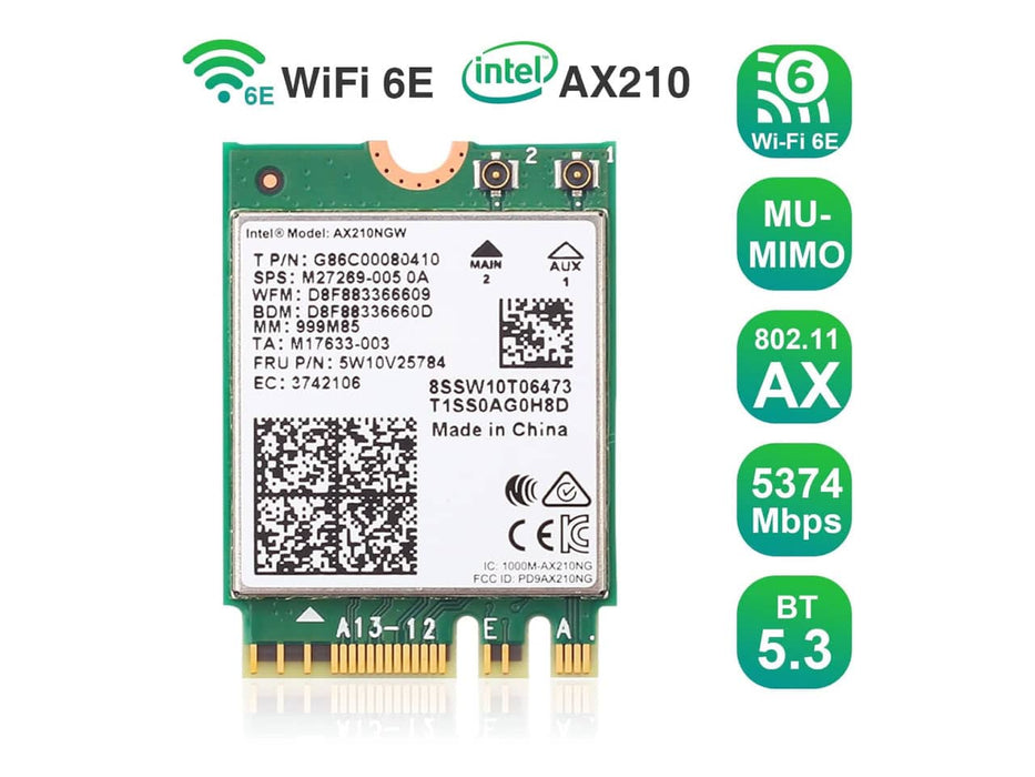 EDUP WiFi 6E Wireless M.2 Card, with Bluetooth 5.3, MU-MIMO, Tri-Band 5400Mbps, M.2