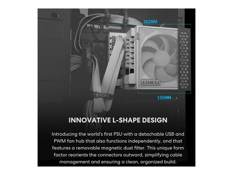 Lian Li Edge Series 1200W Power Supply (1200W, 80 Plus Gold, PCIE 5.1, ATX 3.1, Fully Modular)