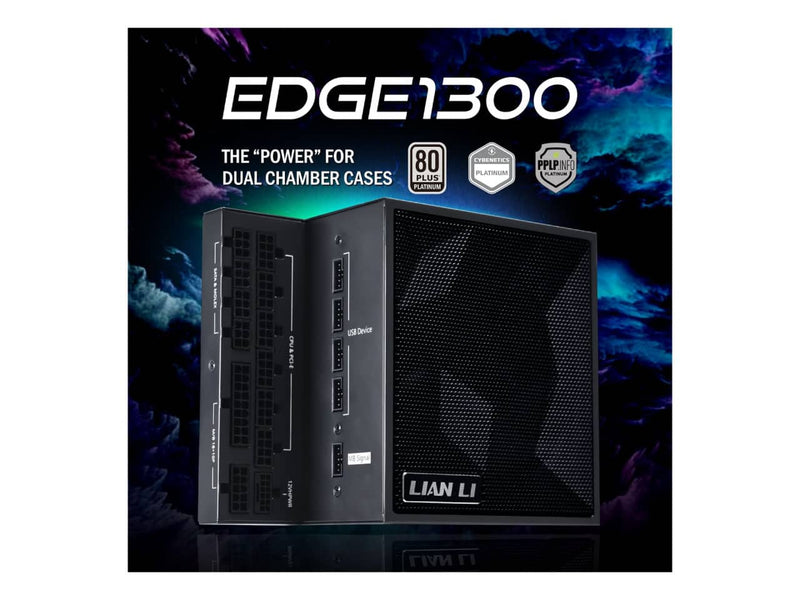 Lian Li Edge Series 1300W Power Supply (1300W, 80 Plus Platinum, ATX 3.1, Fully Modular, Black)
