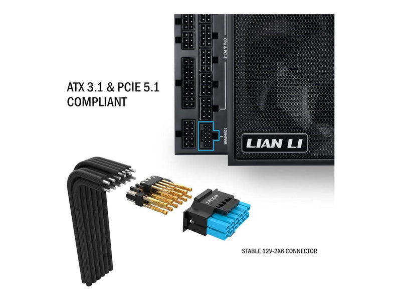 Lian Li Edge Series 1300W Power Supply (1300W, 80 Plus Platinum, ATX 3.1, Fully Modular, Black)