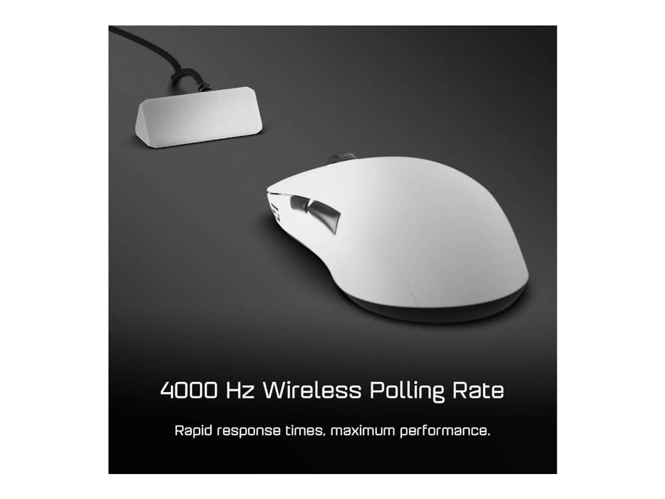 End Game Gear XM2w 4K Wireless Gaming Mouse, Right-handed, 2.4Ghz/USB-C, 26K DPI, 4K Dongle, White