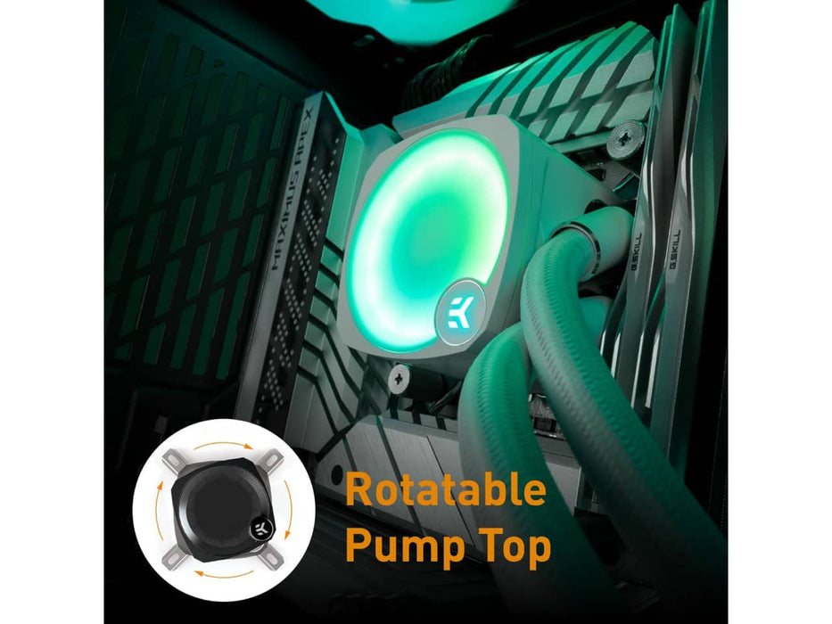EKWB EK-Nucleus AIO CR360 Lux D-RGB White CPU Liquid / Water Cooler, 360mm Radiator, 3x EK-FPT 120mm D-RGB Fans, Intel & AMD Sockets