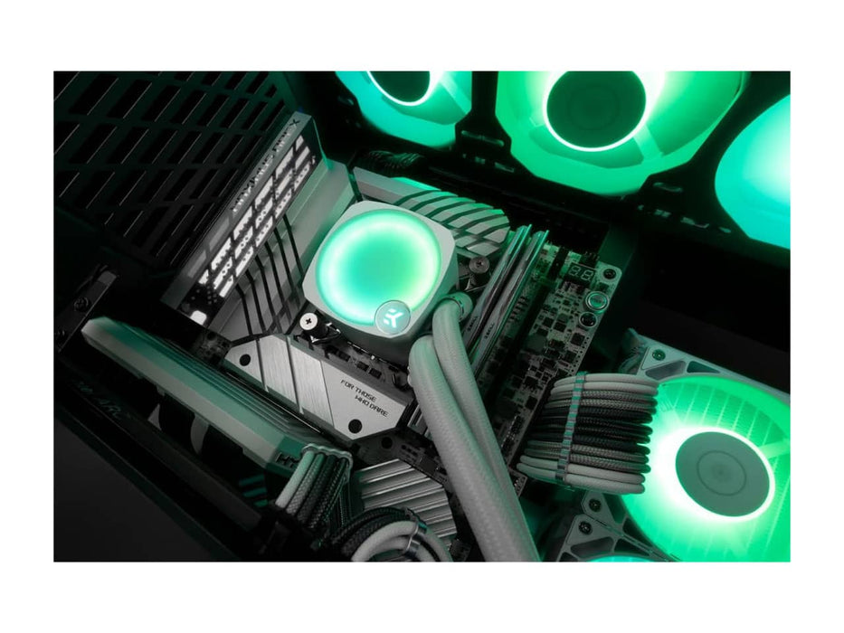 EKWB EK-Nucleus AIO CR360 Lux D-RGB White CPU Liquid / Water Cooler, 360mm Radiator, 3x EK-FPT 120mm D-RGB Fans, Intel & AMD Sockets