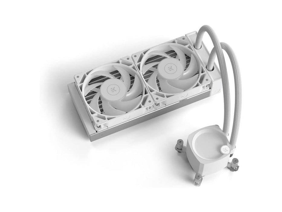 EKWB EK-Nucleus AIO CR240 Lux D-RGB White CPU Liquid / Water Cooler, 240mm Radiator, 2x EK-FPT 120mm D-RGB Fans, Intel & AMD Sockets