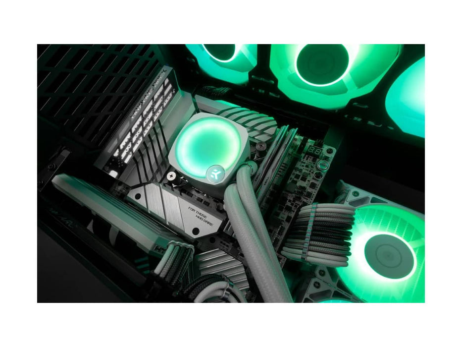 EKWB EK-Nucleus AIO CR240 Lux D-RGB White CPU Liquid / Water Cooler, 240mm Radiator, 2x EK-FPT 120mm D-RGB Fans, Intel & AMD Sockets