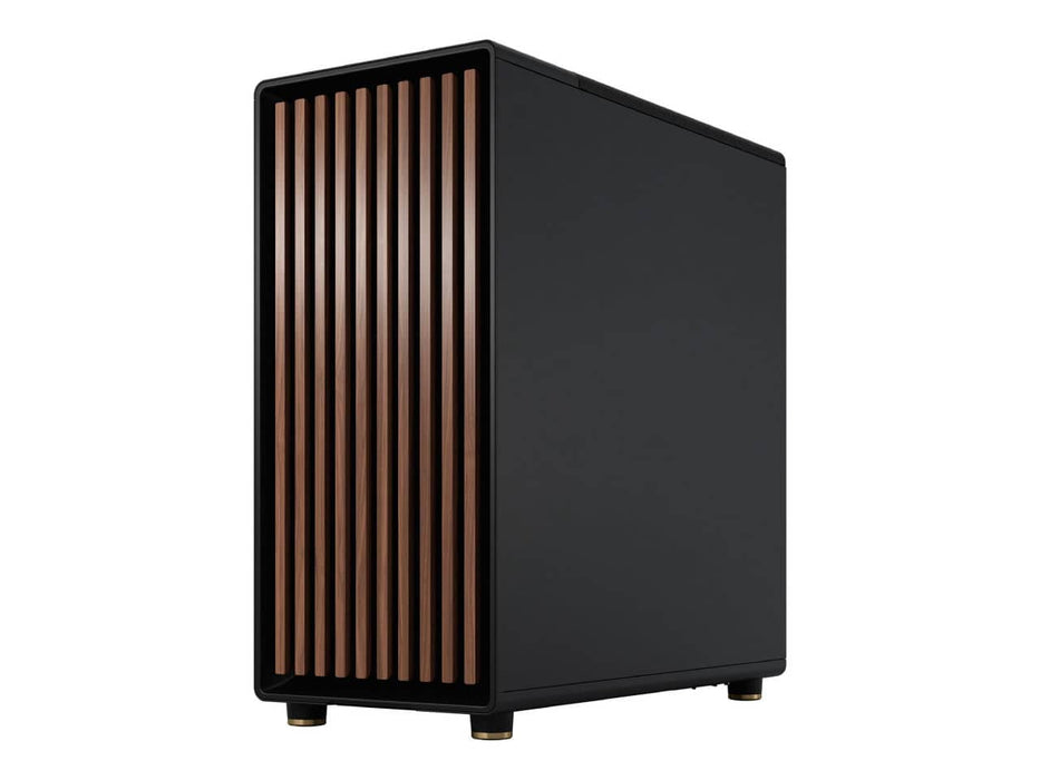 Fractal Design North ATX / mATX Mid Tower Computer Case, Charcoal Black with Walnut Front, Tinted Tempered Glass Side Panel (FD-C-NOR1C-02)