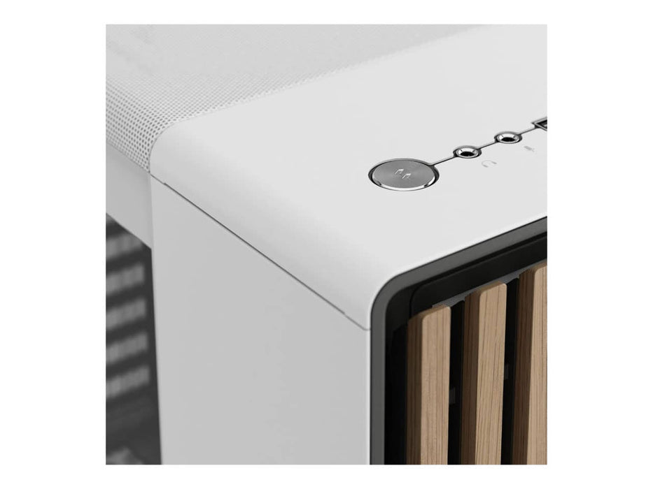 Fractal Design North ATX / mATX Mid Tower Computer Case, Chalk White with Oak Front, Tinted Tempered Glass Side Panel (FD-C-NOR1C-04)