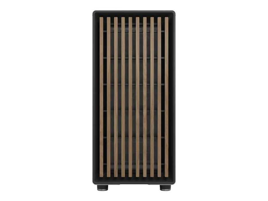 Fractal Design North ATX / mATX Mid Tower Computer Case, Chalk White with Oak Front, Tinted Tempered Glass Side Panel (FD-C-NOR1C-04)