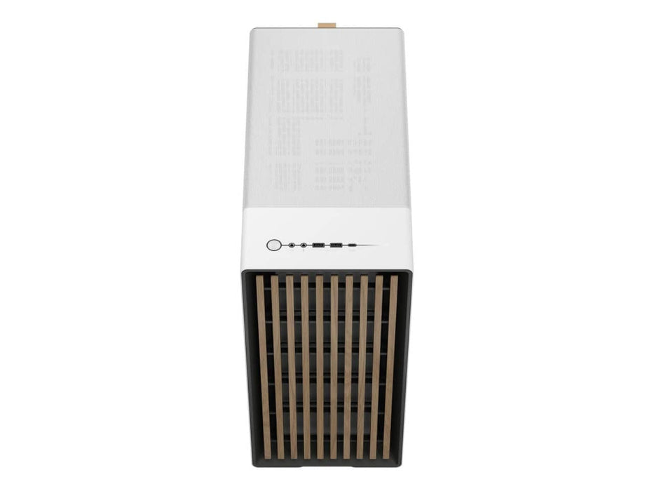 Fractal Design North ATX / mATX Mid Tower Computer Case, Chalk White with Oak Front, Tinted Tempered Glass Side Panel (FD-C-NOR1C-04)