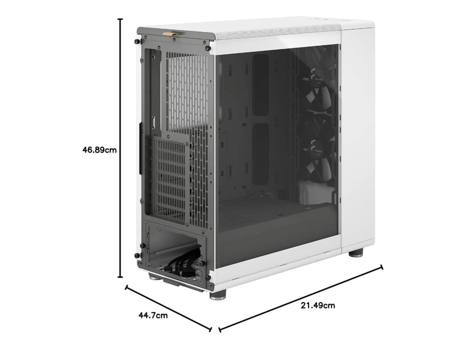 Fractal Design North ATX / mATX Mid Tower Computer Case, Chalk White with Oak Front, Tinted Tempered Glass Side Panel (FD-C-NOR1C-04)