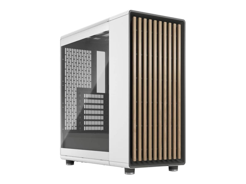 Fractal Design North ATX / mATX Mid Tower Computer Case, Chalk White with Oak Front, Tinted Tempered Glass Side Panel (FD-C-NOR1C-04)