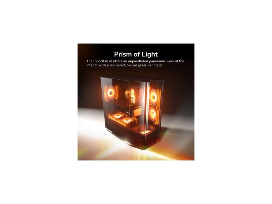 Cougar FV270 RGB Mid Tower E-ATX Computer Case, 420mm GPU Support, Built-in ARGB PWM Fans