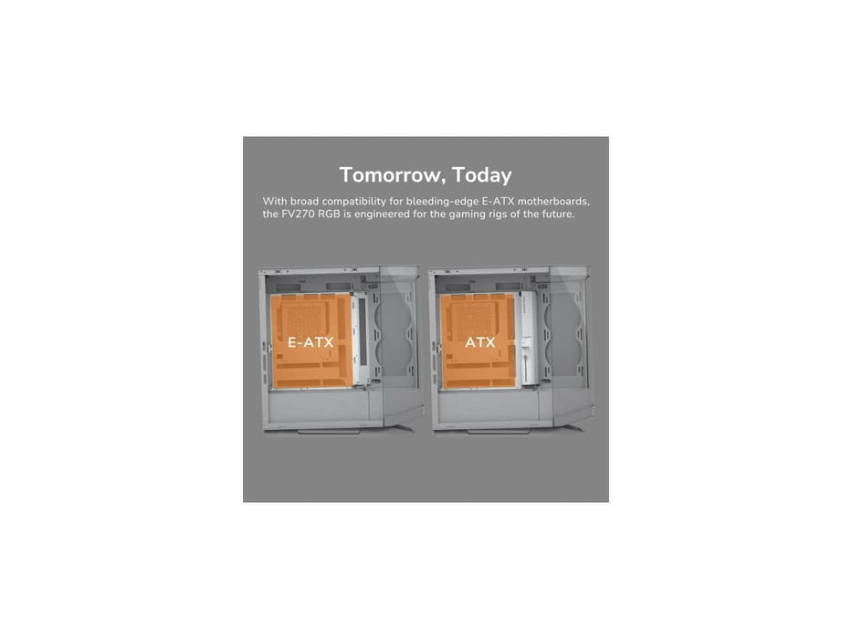 Cougar FV270 RGB Mid Tower E-ATX Computer Case, 420mm GPU Support, Built-in ARGB PWM Fans