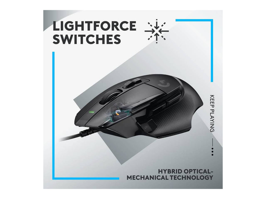 Logitech G502 X Wired Gaming Mouse, Hero 25K Gaming Sensor, Black