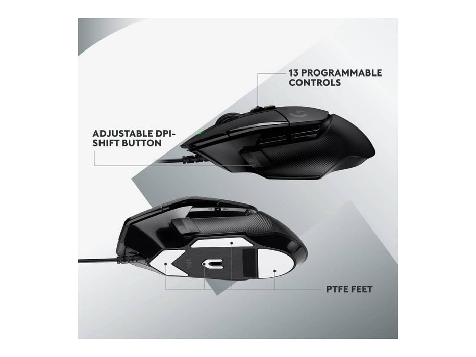 Logitech G502 X Wired Gaming Mouse, Hero 25K Gaming Sensor, Black