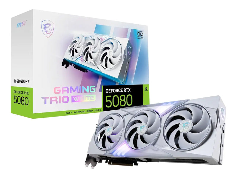 MSI Gaming RTX 5080 16GB Gaming Trio OC White Graphics Card