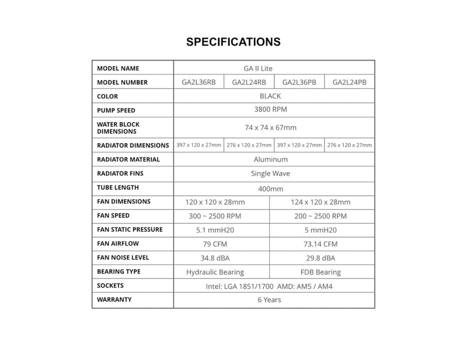 Lian Li Galahad II Lite 360 AIO CPU Liquid / Water Cooler, 360mm, ARGB