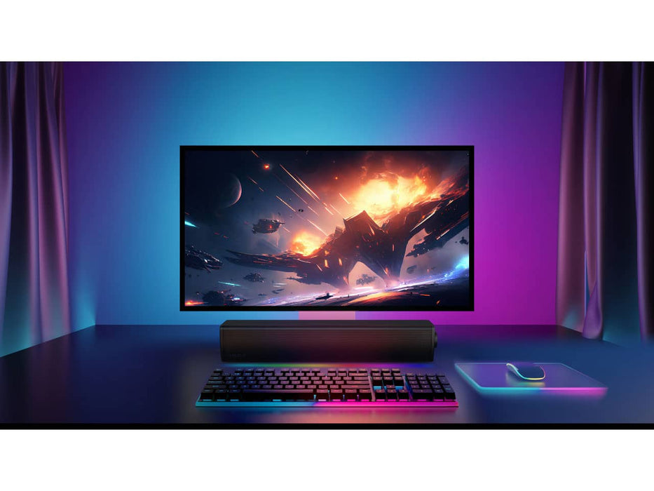 Creative Sound Blaster GS3 Compact Gaming Soundbar, SuperWide technology, 24W peak power, USB-C, AUX, Bluetooth 5.4