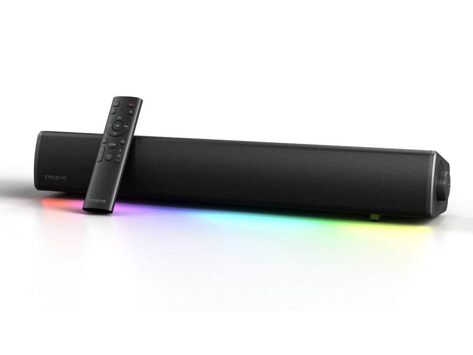 Creative Sound Blaster GS5 Gaming Soundbar, SuperWide technology, Optical In, USB-C, AUX, and Bluetooth 5.3, Headphone Out, RGB