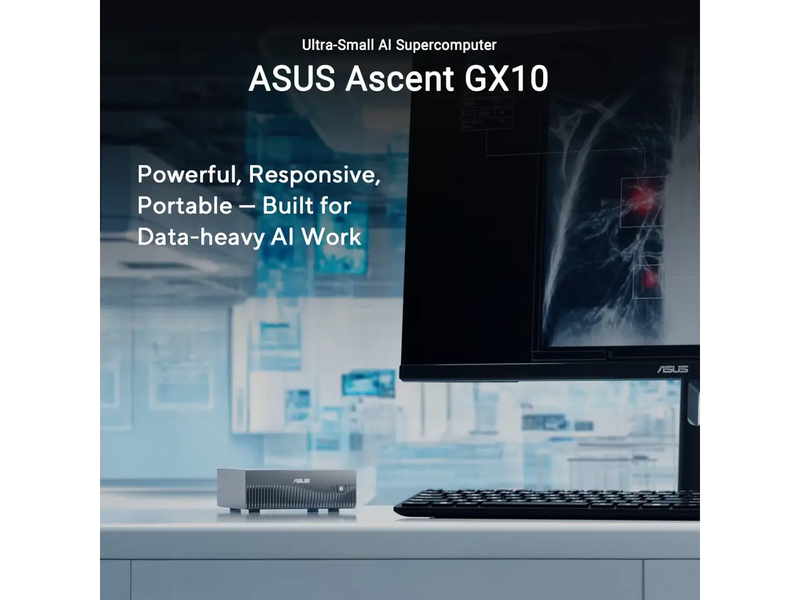 ASUS Ascent GX10 4TB AI Supercomputer, NVIDIA GB10 Superchip, 128GB LPDDR5x, 4TB PCIe Gen5 NVMe SSD, Wi-Fi 7 (GX10-GG0016BN)