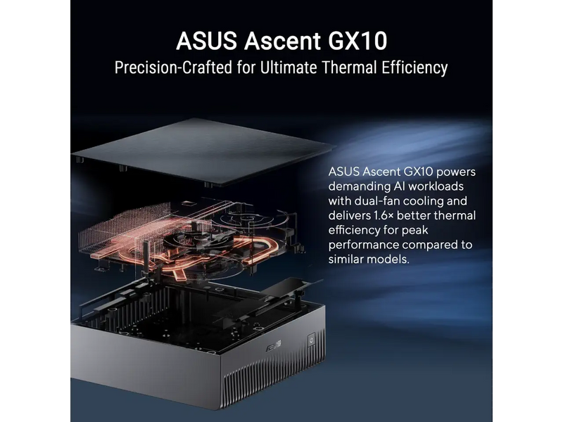 ASUS Ascent GX10 4TB AI Supercomputer, NVIDIA GB10 Superchip, 128GB LPDDR5x, 4TB PCIe Gen5 NVMe SSD, Wi-Fi 7 (GX10-GG0016BN)