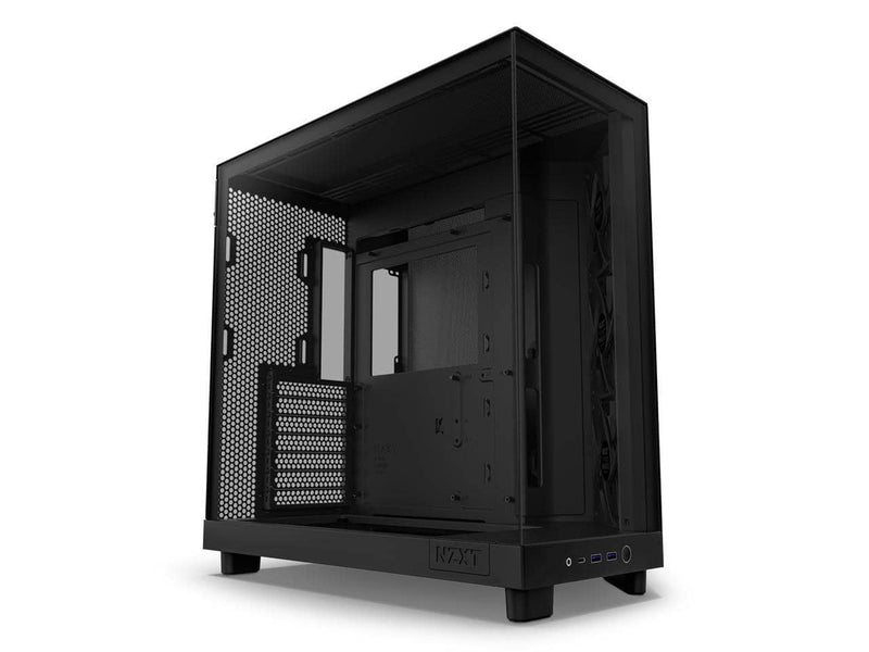 NZXT H6 Flow Compact Dual-Chamber Computer Case, ATX Mid Tower, Panoramic Tempered Glass, High Performance Airflow Panels, Black (CC-H61FB-01)
