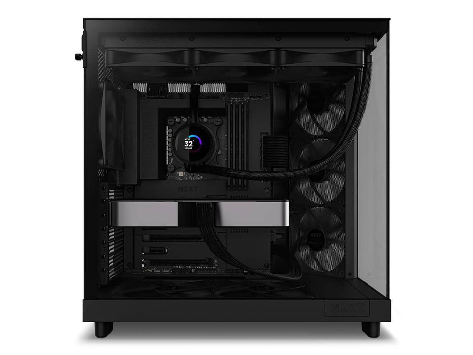 NZXT H6 Flow Compact Dual-Chamber Computer Case, ATX Mid Tower, Panoramic Tempered Glass, High Performance Airflow Panels, Black (CC-H61FB-01)