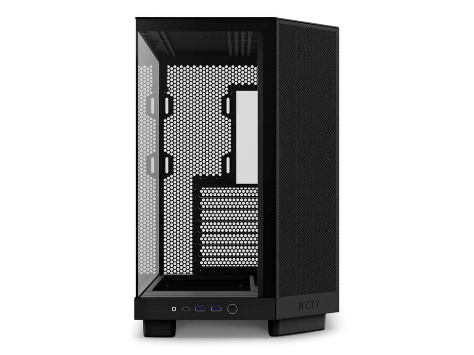 NZXT H6 Flow Compact Dual-Chamber Computer Case, ATX Mid Tower, Panoramic Tempered Glass, High Performance Airflow Panels, Black (CC-H61FB-01)