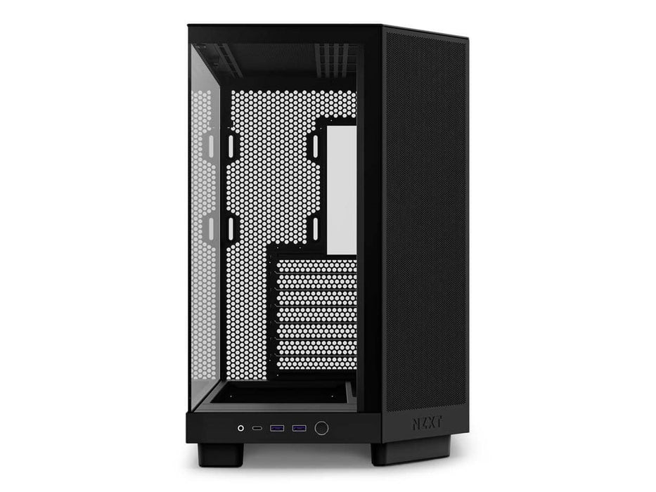 NZXT H6 Flow RGB Compact Dual-Chamber Computer Case, ATX Mid Tower, Panoramic Tempered Glass, High Performance Airflow Panels, Black (CC-H61FB-R1)